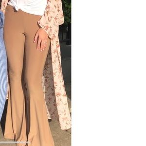Tan flare pants